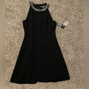 Express Dress, Black with Pearled Neckline, Size 6